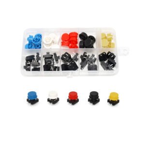 Tactile Push Button Switch Key Round with Keycap Button Micro Switch 12*12*7.3MM 25PCS Kit