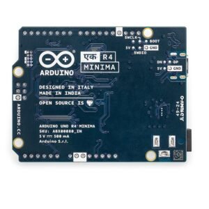 Official Arduino UNO EK (एक) R4 Minima Made in India | 48 MHz Arm Cortex-M4 processor USB 2.0 USB-C UART SPI I2C CAN 256 kB Flash Memory 14 PIN GPIO.